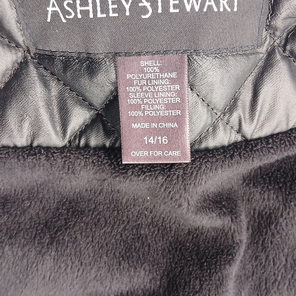 GUC Ashley Stewart Quilted Fleece Lined Black Jacket Size 14/16 - Picture 4 of 7